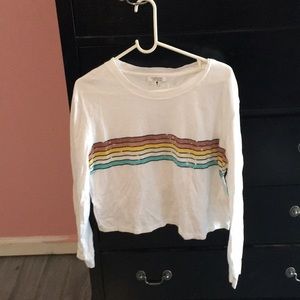 Rainbow long sleeve crop top